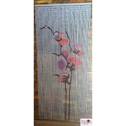 rideau de porte en bambou avec dessin de fleur