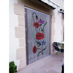 Field flowers poppies chain curtain