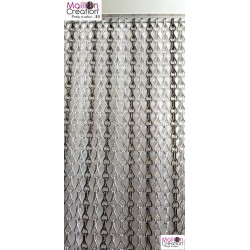 silver and gray aluminum chain curtain